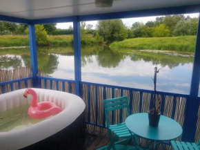 Cottage insolite option jacuzzi Seurre proche Beaune vue panoramique sur l'eau